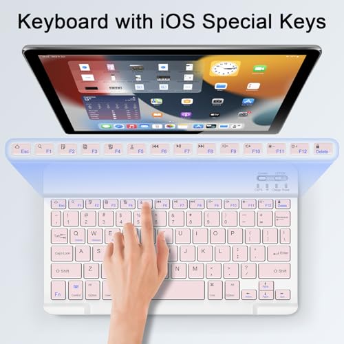 Wireless Keyboard and Mouse Combo, Rechargeable Bluetooth Keyboard & Mouse with 2.4 GHz Wireless USB Receiver, Compatible with iPad, Smartphone, PC, Laptop, Windows/iOS/Android, Pink - color: Pink