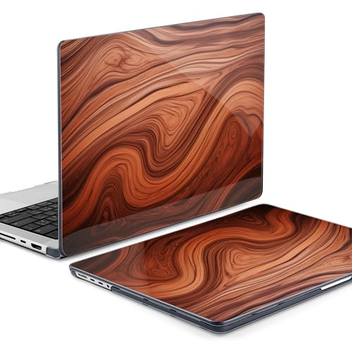 TWOLSKOO Compatible with MacBook Pro 14 inch Case M5 2026 2025-2021 Release M4 M3 M2 M1 Pro/Max Chip, Plastic Hard Shell & Keyboard Cover & USB C to USB Adapter & Screen Film, Wood Grain - color: Wood Grain
