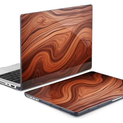 TWOLSKOO Compatible with MacBook Pro 14 inch Case M5 2026 2025-2021 Release M4 M3 M2 M1 Pro/Max Chip, Plastic Hard Shell & Keyboard Cover & USB C to USB Adapter & Screen Film, Wood Grain - color: Wood Grain