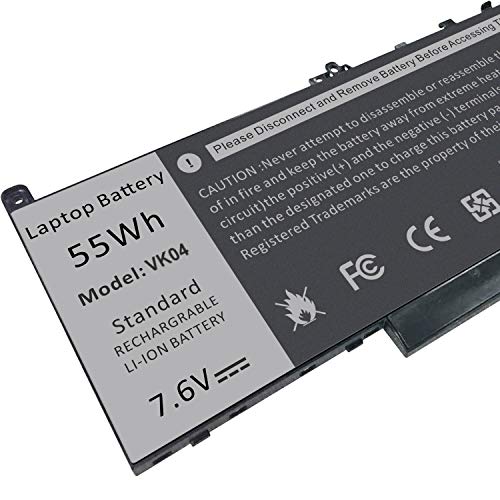 Fancy Buying J60J5 Laptop Battery for Dell Latitude E7270 P26S001 E7470 P61G001 Series Notebook R1V85 451-BBSX 451-BBSY 451-BBSU WYWJ2 MC34Y 0MC34Y 1W2Y2 242WD PDNM2 [7.6V 55WH 4Cell] - size: 11.23*2.05*0.79inch