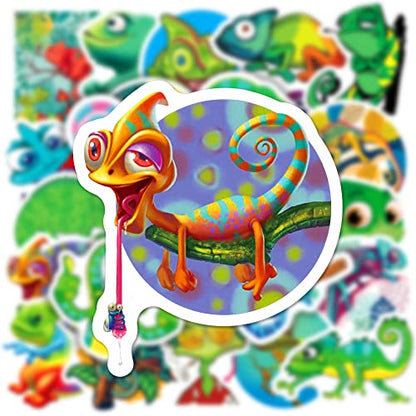 50Pcs Chameleon Stickers - Waterproof Vinyl Removable No Residue Stickers, for Skateboard Fridge Laptop Phone Luggage, Suitable for Kids Girls Adults Boys(Chameleon) - color: Chameleon