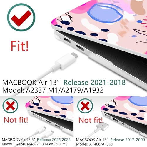 DONGKE Compatible with MacBook Air 13 inch Case 2021 2020 2019 2018 Release A2337 M1 A2179 A1932 with Retina Display & Touch ID, Plastic Hard Shell & Keyboard Cover - Floral Artistic - color: Floral Artistic D157