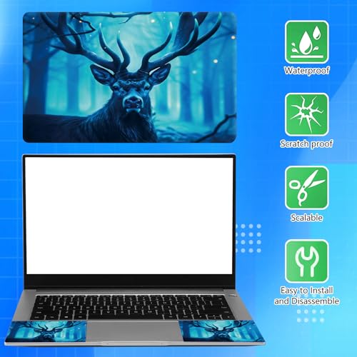 Universal Laptop Skin Sticker Decal for 11.6”12" 13" 13.3" 14" 15" 15.4" 15.6" Reusable Waterproof Scratch-Scratch Resistant Protective Vinyl Laptop Notebook Skin Stickers - Blue Forest Deer - color: Blue Forest Deer