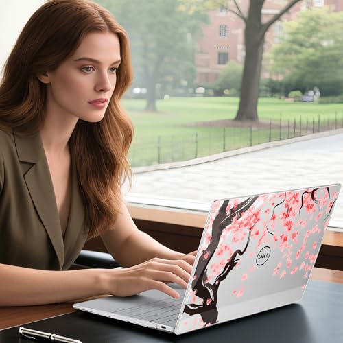 Batianda Pink Cherry Blossoms for Dell XPS 13 Laptop 2024 2025 | Fits Model 9340/9345/9350 13.4" Display, Lightweight Slim Hard Shell Protection for Girls, Students and Cherry Blossom Lovers - color: Cherry blossoms