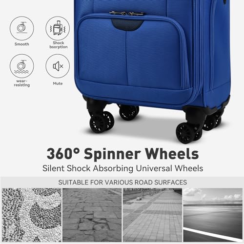 16 Inch Underseat Carry on Luggage With Wheels Weekender Overnight Business Travel Bag Suit cases Mini Suitcases with Wheels Under Seat Bag for Airlines,Blue - color: Blue, size: Underseat 16 inch