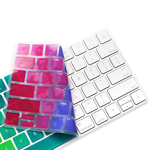ProElife Ultra Thin Silicone Keyboard Protector Cover Skin for Apple Magic Keyboard & Magic Keyboard 2 (U.S Version, Model: MLA22L/A-A1644, Without Numeric Keypad) (Rainbow) - color: Rainbow