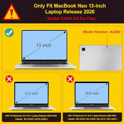 Tuiklol for 2026 MacBook Neo 13 Inch A18 Pro Chip Case, (Model A3404) Anti-Scratch Anti-Drop Slim Hard PC Shell Case with Shockproof Protective MacBook Neo Laptop Cover, Magic Mushrooms - color: Magic mushrooms