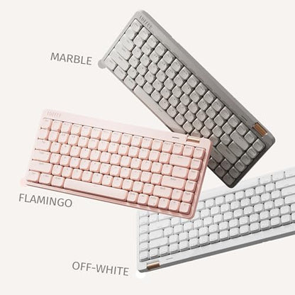 Flow Lite 84 Keys Low Profile Mechanical Keyboard, 75% Swappable Rechargeable Wireless Keyboard with 2.4G Receiver, Bluetooth and Wired Connection for Windows, Mac/ Specter Linear Switches (Flamingo) - color: Flamingo