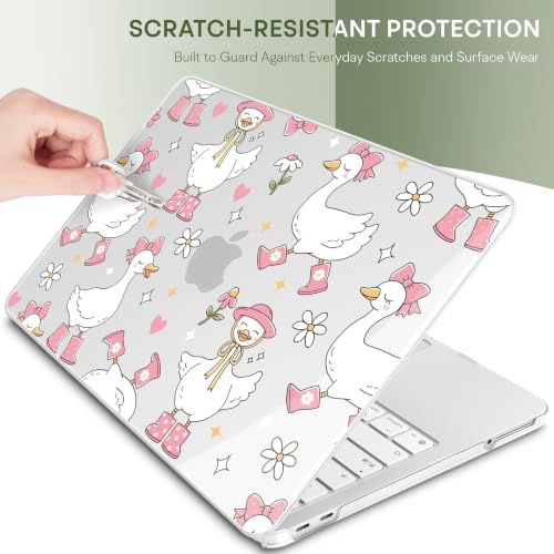 May Chen Compatible with MacBook Neo 13 inch Case 2026 Model A3404, Plastic Hard Shell,Keyboard Cover,Screen Protector,Dust Plug, for MacBook Neo 13" with A18 Pro Chip, Cute Goose Spring - color: Cute Goose Spring