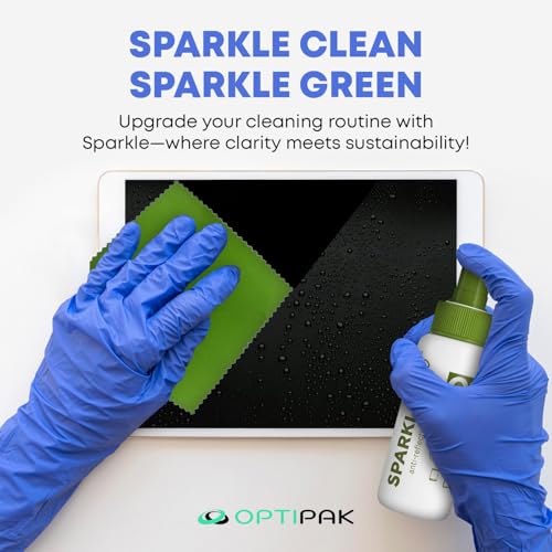 Sparkle Anti-Reflective Eco Friendly Lens Cleaner Spray Kit | (2x) 2oz Glasses Cleaner Bottle + (2x) Microfiber Cloth for Eyeglasses, Lenses, Screens and Sunglasses Cleaning Kit (4 Piece Set) - size: 2 Fl Oz (Pack of 2), style: 2x2oz Lens Spray + 2 Microf