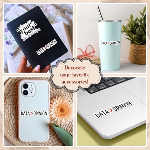 (3Pcs) Data Over Opinion Sticker Funny Waterproof Vinyl Stickers Decals for Books Laptops Phone Water Bottles Tumbler Cup Kindle 3 Inch
