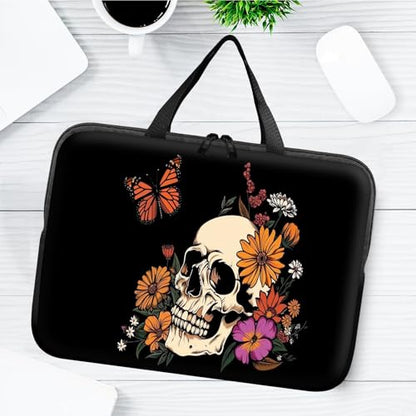 14" 15" Laptop Handle Bag Computer Bag,14.2" 15.4 inch Pouch Holder Notebook Sleeve Cover Compatible for Dell,Lenovo,Toshiba HP, Asus Notebook Messenger Briefcase-Art skull - color: Art Skull