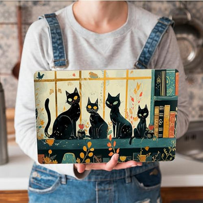 Universal Laptop Skin Sticker with 2 Wrist Pad Skins, Waterproof Scratch Resistant Vinyl Laptop Cover Decal, Cut to Fit for 11–15.6 Inch MacBook HP Dell Lenovo, Black Cats - color: Black Cats
