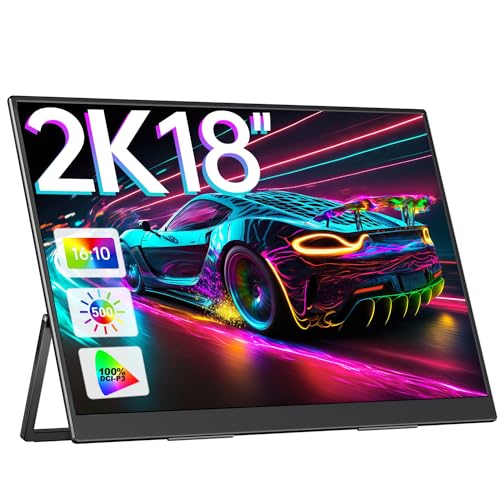 cocopar Portable Monitor IPS Travel Monitor with USB-C HDMI Portable Screen for Laptop MacBook Surface PC PS4/5 External Display with Kickstand, VESA Mountable, 18.0 Inch - size: 18.0 Inch