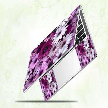 Laptop Skin Sticker Decal, Universal Reusable Vinyl Laptop Cover for 12" 13" 13.3" 14" 15" 15.4" 15.6" Notebook PC, Reusable Waterproof Scratch-Resistant with 2 Wrist Pads,Chrysanthemum Wildflower - color: Chrysanthemum Wildflower