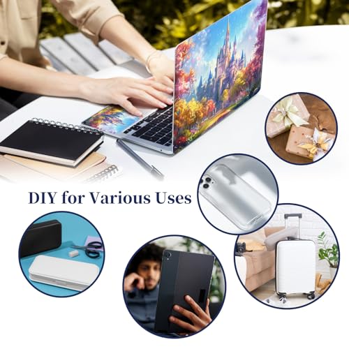 Universal Laptop Protective Skin,Trim-to-Fit Vinyl Sticker for 13–16 Inch Laptop,MacBook,Tablet & Notebook,Scratch-Proof Waterproof Cover,Fantasy Castle - color: Fantasy Castle