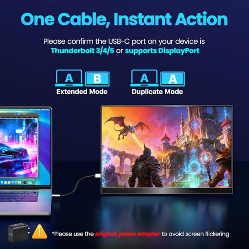 Upperizon Portable Monitor 16 inch 2K QHD 2560X1600 145% sRGB 240 Hz HDR HDMI USB-C Travel Monitor for Laptop MacBook PC Surface PS5 Xbox, External Display with Kickstand & Speakers, VESA Compatible - size: 16 inches