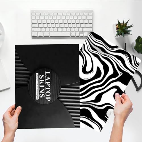 Universal Laptop Skin Sticker with 2 Wrist Pad Skins, Waterproof Scratch Resistant Vinyl Laptop Cover Decal, Cut to Fit for 11–15.6 Inch MacBook HP Dell Lenovo, Abstract Wavy - color: Abstract Wavy