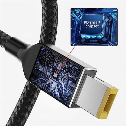 Type-C USB-C 135W to DC Rectangle 11.0 * 4.5mm Power PD Charge Cable for Thinkpad X1 Legion Y7000P Laptop DC20V 6.25A - style: 135W Rectangle