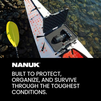 NANUK 910 Hard Case with Customizable Cubed Foam, IP67 Waterproof, Dustproof and Impact Resistant, 14.3” x 11.1” x 4.7”, Rugged Construction for Ultimate Protection, Made in Canada – Black - color: Black, style: Cubed Foam
