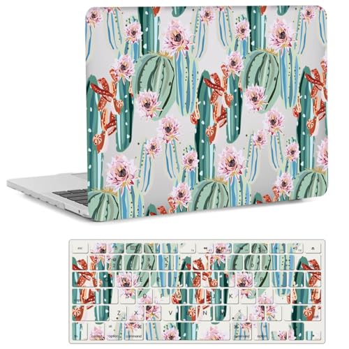Compatible with MacBook Pro 14 inch Pro/Max Case 2025-2021 M5/M4/M3/M2/M1 Models A3434 A3185 A3401 A3112 A2918 A2992 A2779 A2442, Plastic Laptop Shell & Keyboard Cover, Cactus Blossoms - color: Cactus Blossoms, size: Pro 14.2" (2026-2021)M5/M4/M3/M2/M1