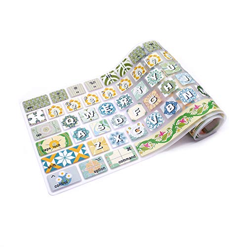 Silicone Keyboard Cover Skin for Mac Wireless Magic Keyboard with Numeric Keypad MQ052LL/A(Model: A1843) 2017/2018,Cute Print,US Layout,Bohemian Green - color: Bohemian Green