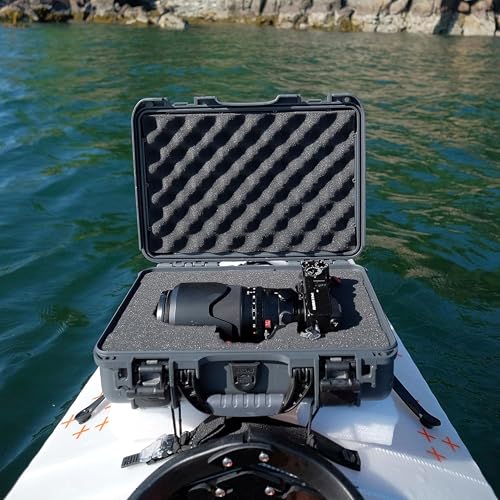 NANUK 910 Hard Case with Customizable Cubed Foam, IP67 Waterproof, Dustproof and Impact Resistant, 14.3” x 11.1” x 4.7”, Rugged Construction for Ultimate Protection, Made in Canada – Red - color: Red, style: Cubed Foam
