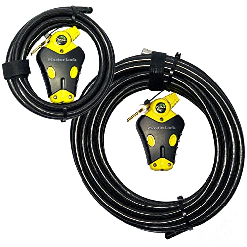 Master Lock - Two Python Adjustable Cable Locks Keyed Alike, 1-6ft, 1-30ft 8413KACBL-630 - size: 1-6 ft, 1-30 ft