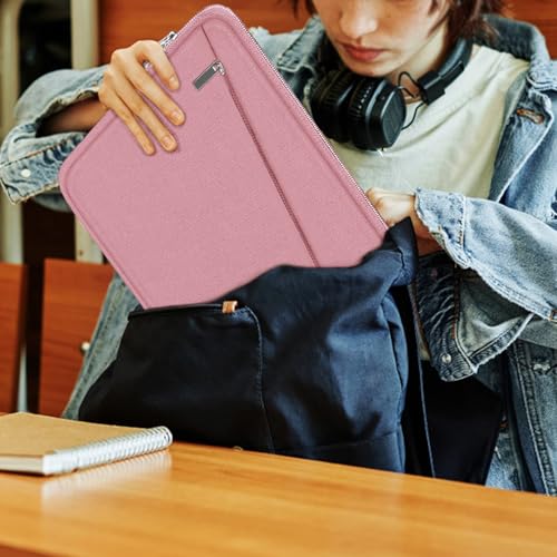 15.6 inch Laptop Case, Slim Computer Carrying Bag Protective Cover Briefcase with Front Pocket, Durable Laptop Sleeve for 15-16 Inch HP, Dell, Lenovo, Asus- Red Pink - color: Red Pink, size: 15.6 Inch
