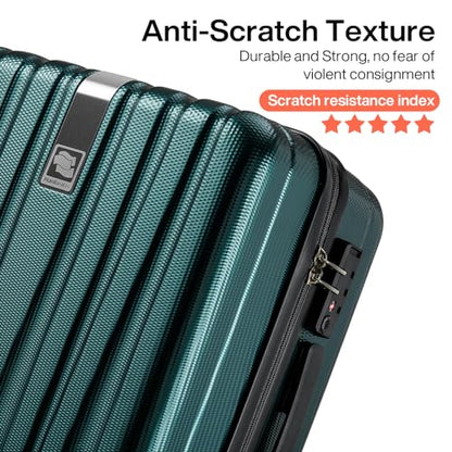 Hanke Luggage Sets 2 piece Carry On Luggage with Wheels PC Hard Shell Suitcases Lightweight Travel Luggage Travel Suitcase Woman Men 20/29 Inch (Blackish Green) - color: Blackish Green, size: 2 Piece Set（20/29）