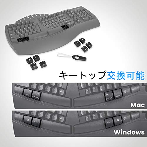 Perixx Periboard-612B Wireless Ergonomic Split Keyboard with Dual Mode 2.4G and Bluetooth Feature, Compatible with Windows 11 and Mac OS X System, Black, US English Layout - color: Black, style: Wireless