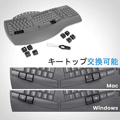 Perixx Periboard-612B Wireless Ergonomic Split Keyboard with Dual Mode 2.4G and Bluetooth Feature, Compatible with Windows 11 and Mac OS X System, Black, US English Layout - color: Black, style: Wireless
