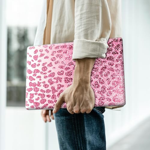 Reusable Universal Laptop Skin Sticker, Cut to Fit for 11.6–15.6 Inch Laptops, Waterproof Protective Film, No-Residue - Pink Leopard - color: Pink Leopard