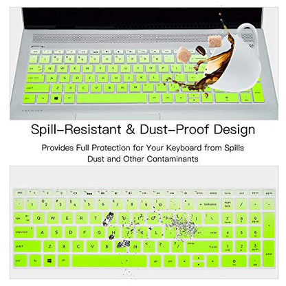 Keyboard Cover for HP Laptop 15.6 15-dw 15-dy 15-da/db 15-ef 15-bs/bw 15t 15z 15t-dy200 15-dy5033dx dy5073dx dy2073dx 15-dw4047nr dw3033dx dw3013dx 15-ef2033dx ef1023dx/HP 17-by/bs/ca 17.3 Skin, Green - color: Ombre Green