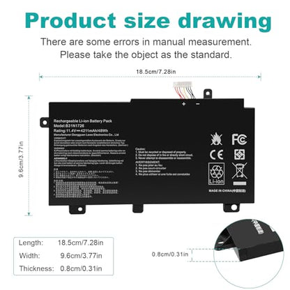 Futurebatt B31N1726 Battery Replacement for Asus FX80 FX86 TUF FX504 FX504G FX504GD FX504GE FX504GM FX505 FX505DT FX505DV FX505DU A15 FA506IU A17 FA706II B31BNEH B31BN91 Serie - size: B31N1726