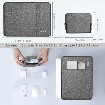 Hseok Laptop Case 13.3 14 inch Sleeve with Additional Case Compatible with MacBook Pro/Neo 14 inch M5/M4/M3/M2/M1 All Model of 13.3 Inch Mac Air/Pro, XPS 13 14 and More 13.3"-14" Notebooks,Dark Gray - color: Dark Gray