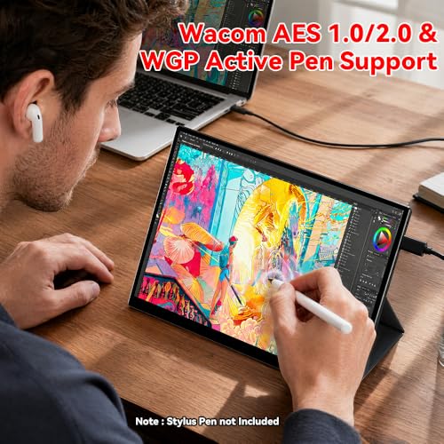 S123E 12.3 Inches Portable Monitor Touchscreen Monitor for Switch/Switch 2 | 1920 x1280 Ultra Slim Mini Travel Monitor 1280P IPS Display 100% sRGB for Laptop Surface PC Xbox PS4/5 and Office - size: 12.3"