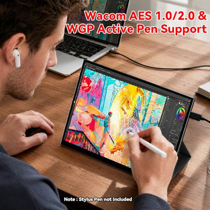 S123E 12.3 Inches Portable Monitor Touchscreen Monitor for Switch/Switch 2 | 1920 x1280 Ultra Slim Mini Travel Monitor 1280P IPS Display 100% sRGB for Laptop Surface PC Xbox PS4/5 and Office - size: 12.3"