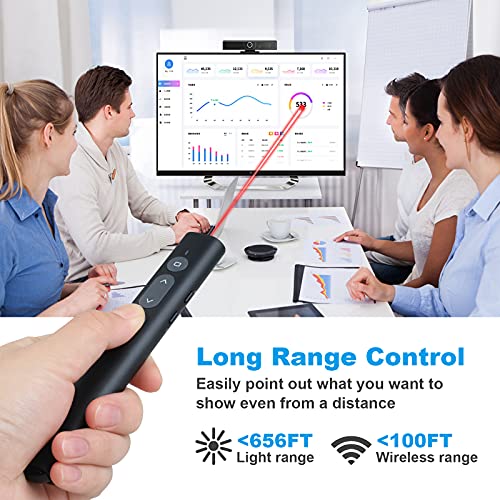 Presentation Clicker Presentation Remotes, Type C/USB A 2 in 1 Pointer, Remote PowerPoint Clicker,USB/Type-C for Computer Slide Advancer, Volume Control/Hyperlink/Switch Windows(Battery Included) - style: USB/Type-C