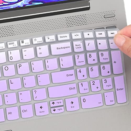 Keyboard Cover for Lenovo Ideapad Flex 5 5i 15.6" 16", IdeaPad Slim 5 5i 15" 16", Lenovo Yoga 7 7i 15.6 16, Yoga Slim 7/IdeaPad Slim 7 15.6, Ideapad 3/Ideapad 5 15.6 17.3, IdeaPad 3i 15 -GPurple - color: GradualPurlple