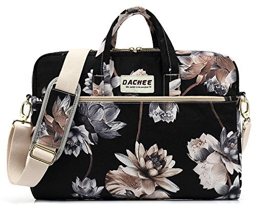 DACHEE Laptop Shoulder Bag for 15 Inch/15.6 Inch Macbook Pro - color: Black Lotus Shoulder
