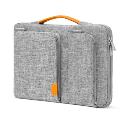 MOSISO 360 Protective Laptop Sleeve, 13-13.3 inch Notebook, Gray | Compatible with MacBook Air 13.6 M5 M4 M3 M2 M1/Neo/Pro 13/14,HP Dell ASUS Lenovo, Side Open Bag with 2 Pockets&Handle&Belt