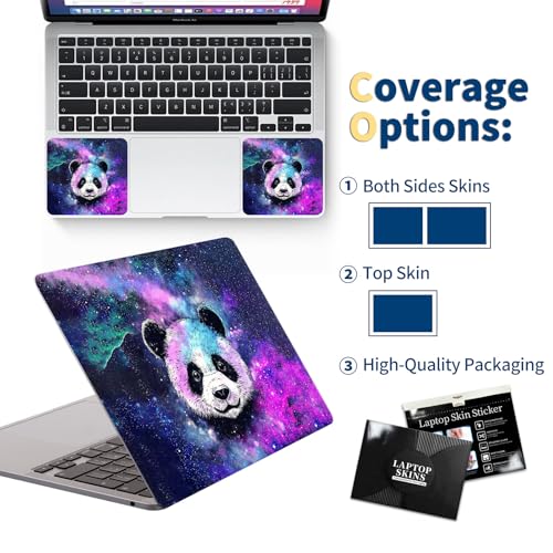 Universal Laptop Skin for 13-16 Inch Laptops,Vinyl Protective Sticker Decal,Easy DIY Trim-to-Fit for HP/Dell/MacBook,Bubble-Free & Removable,Panda Starry Sky Galaxy - color: Panda Starry Sky Galaxy
