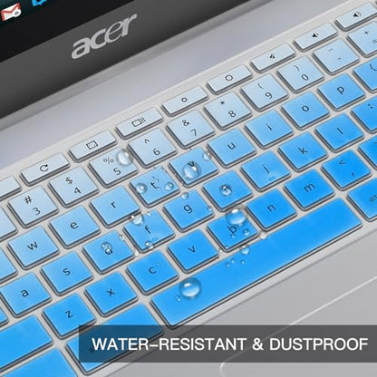 Keyboard Cover for Acer Chromebook Spin 11 311 CP311 511 512/Chromebook R11 CB3-131 CB3-132 CP311 C738T C733 CB5-132T/Chromebook Spin 713 CP713 R13 CB5-312T/Acer Chromebook 14 15 -Ombre Blue - color: Ombre Blue