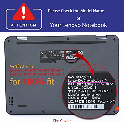 mCover Case Compatible for 2021~2022 11.6" Lenovo Chromebook 300E G3 / 500E Gen 3 Convertible Laptop ONLY (NOT Compatible for Other Lenovo Models) - Blue