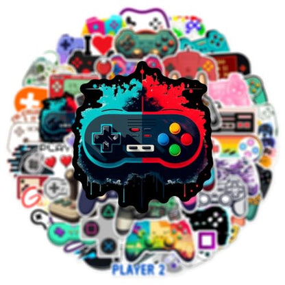 50 PCS Video Game Stickers Bulk Pack - Waterproof Vinyl Decals for Water Bottles, Laptops, Tech Devices & Skateboards | Aesthetic Gaming Sticker for Teens, Adults | Cool Gamer Gift Party Supplies - style: A2