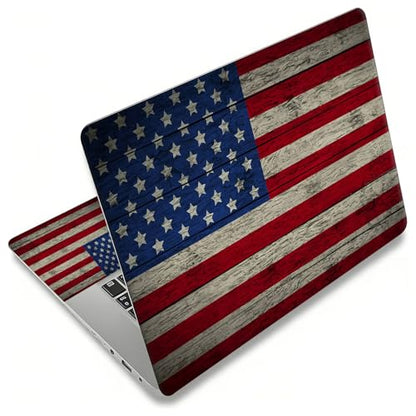 Laptop Skin Sticker for 12.1”-15.6“ Laptops (Fits 13”, 13.3”, 14”, 15”, 15.4”) | Protective Universal Reusable Vinyl Art Decal Cover | Waterproof & Scratch-Resistant-Retro American Flag - color: Retro American Flag