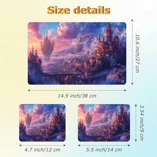 Universal Laptop Skin Sticker with 2 Wrist Pad Decals, 3-Piece Removable Vinyl Laptop Cover, Fantasy Castle Waterproof Anti-Scratch, Easy-Trim Fit for 13.3" 14" 15.6" Laptops - color: Fantasy Castle