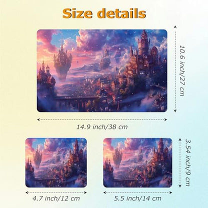 Universal Laptop Skin Sticker with 2 Wrist Pad Decals, 3-Piece Removable Vinyl Laptop Cover, Fantasy Castle Waterproof Anti-Scratch, Easy-Trim Fit for 13.3" 14" 15.6" Laptops - color: Fantasy Castle