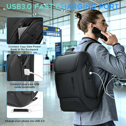 FUTURE AESTHEICS Business Laptop Smart backpack Can Hold 15.6 Inch Laptop Commute Backpack Carry on bag for men and women - color: Black
